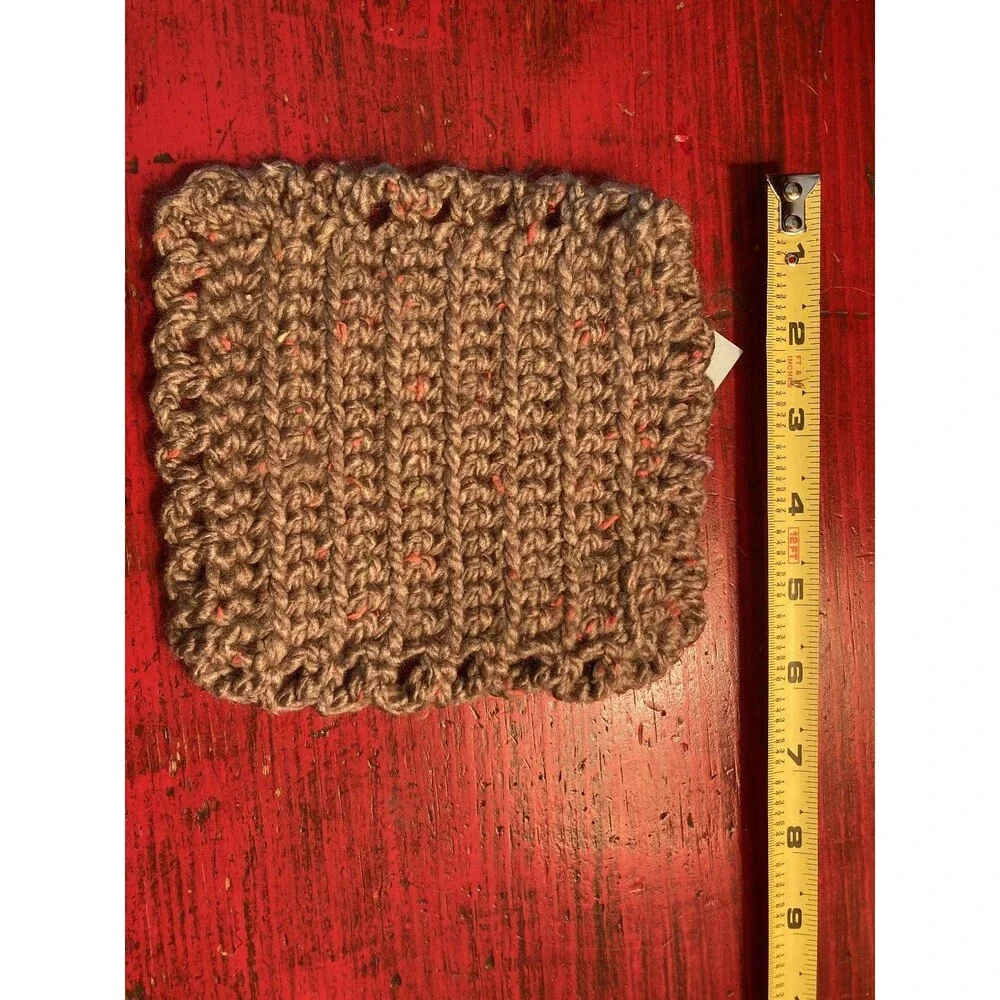 PURPLE CAT CRAFTS Handmade Crocheted Dish Rag Yarn Art Knitted Colorful